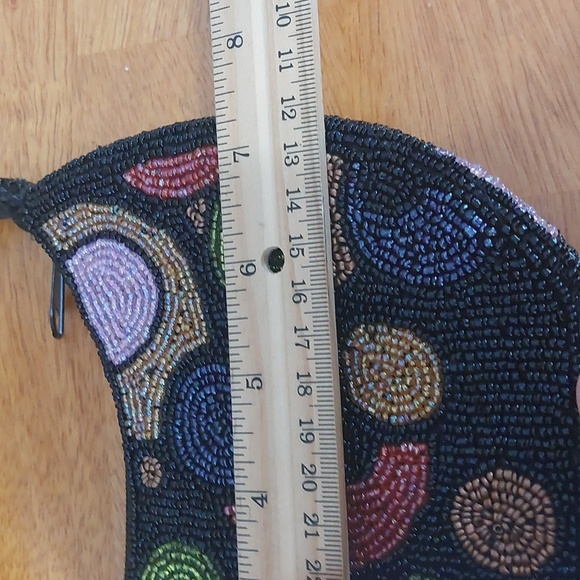 🔖 Black Millefiori Beaded Small Bag Zipper - Picture 6 of 9